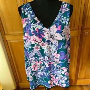 Lilly Pulitzer Floral Sleeveless Blouse - Blue and Pink